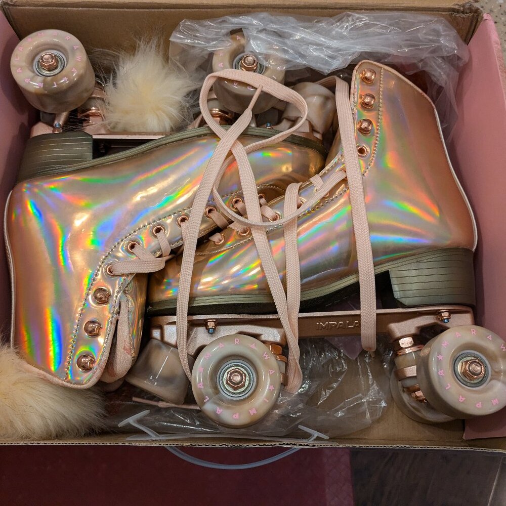 Impala Rose Gold Quad Rollerskates Women's 7